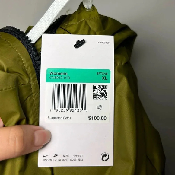Nike Sportswear Windrunner Zip Up Jacket Olive Green size XL NWT MSRP $100 - Picture 7 of 8